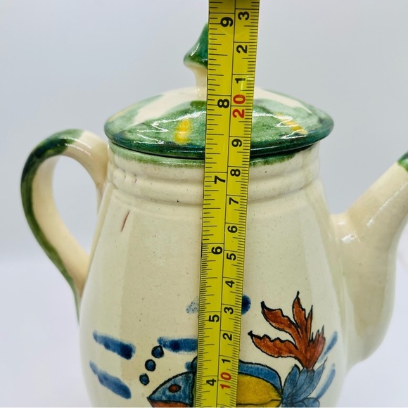 70’s VTG Mexican Pottery Pitcher Hand Painted Fish Artist Signed Folk Tropical - Picture 12 of 13